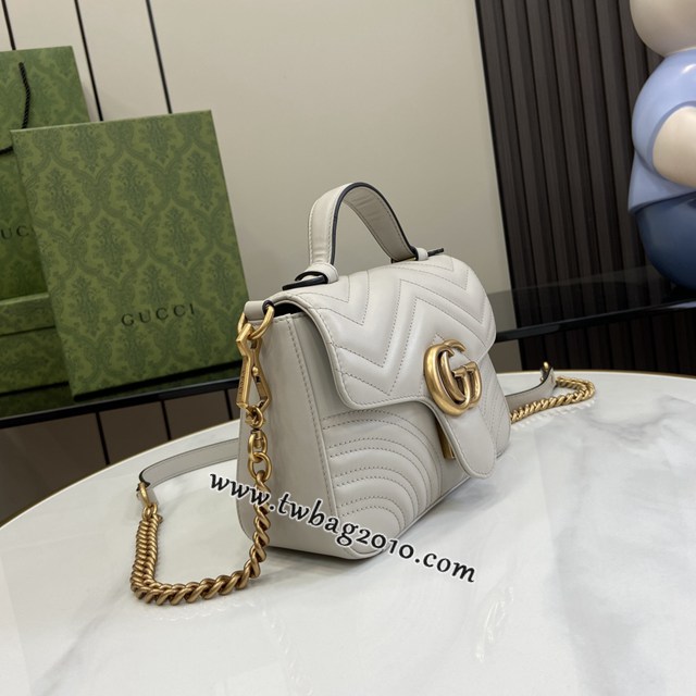 gucci專櫃2024新款原廠皮女士手提袋 古馳GG Marmont系列迷你手提包 jcp1538